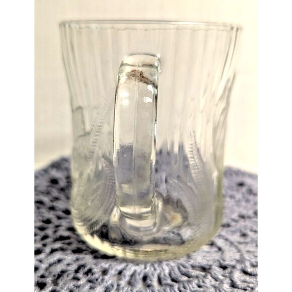 Arcoroc Canterbury Crocus Clear Glass Coffee Mug Teacup Tulip Vintage Drinkware - Picture 4 of 7